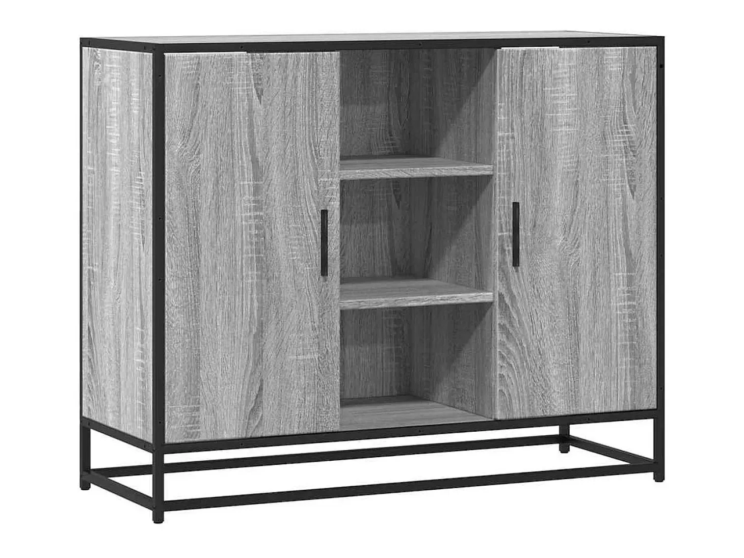 Aparador de madera de ingeniería gris Sonoma 92x35x76 cm