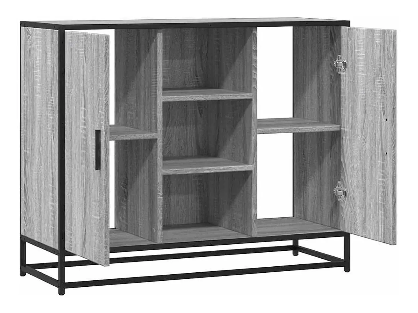 Aparador de madera de ingeniería gris Sonoma 92x35x76 cm