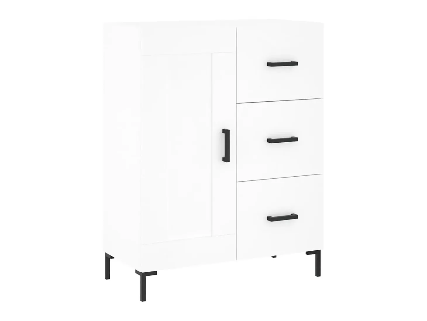 Aparador de madera de ingeniería blanco 69,5x34x90 cm ES37736