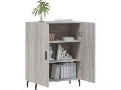 Aparador de madera de ingeniería gris Sonoma 69,5x34x90 cm ES92561