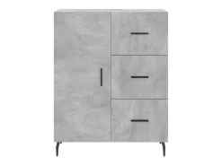 Aparador de madera de ingeniería gris hormigón 69,5x34x90 cm ES16644