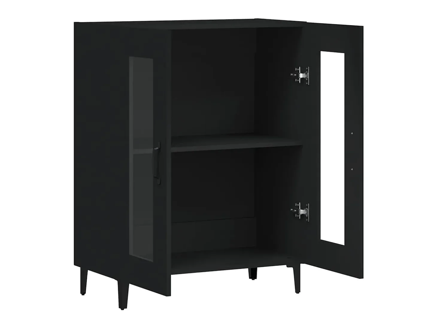 Aparador de madera de ingeniería negro 69,5x34x90 cm
