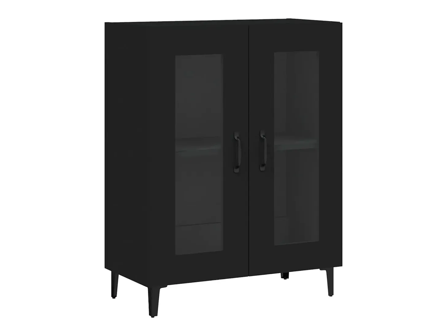 Aparador de madera de ingeniería negro 69,5x34x90 cm