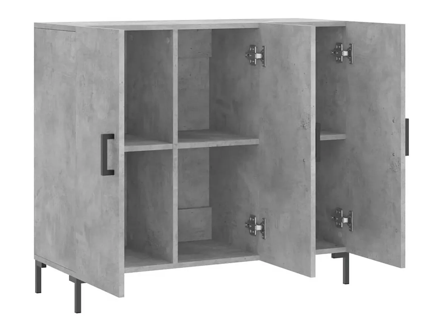 Aparador de madera de ingeniería gris hormigón 90x34x80 cm