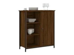 Aparador de madera de ingeniería marrón roble 70x30x80 cm ES76531