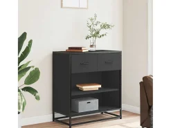 Aparador de madera de ingeniería negro 68x35x76 cm