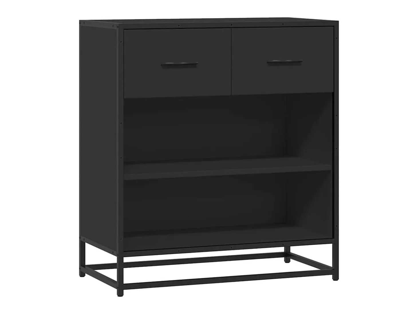 Aparador de madera de ingeniería negro 68x35x76 cm