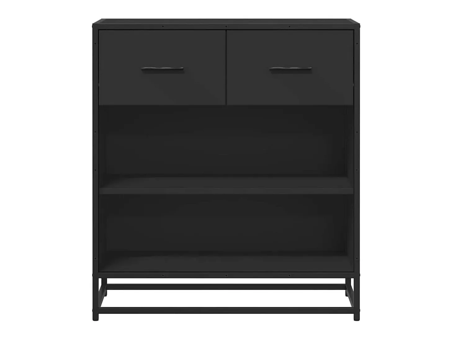Aparador de madera de ingeniería negro 68x35x76 cm