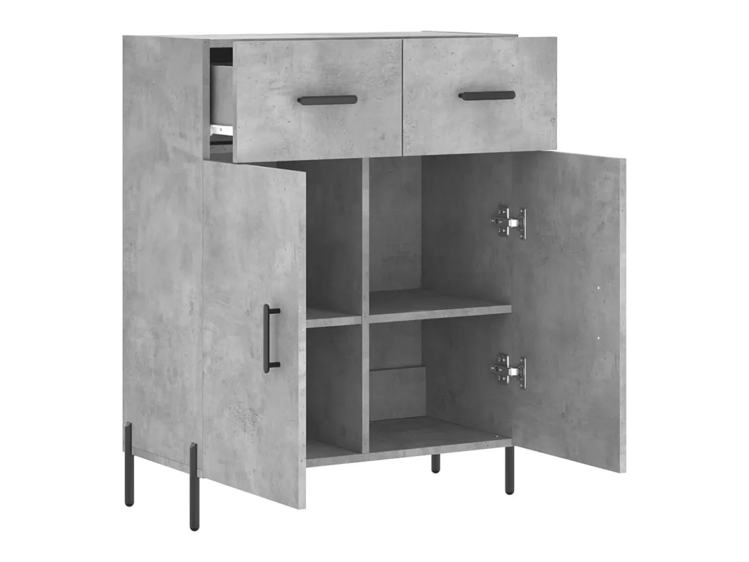 Aparador de madera de ingeniería gris hormigón 69,5x34x90 cm
