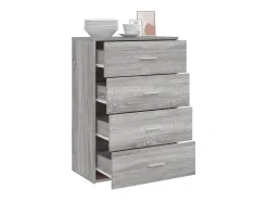 Aparador de madera de ingeniería gris Sonoma 60x31x84 cm ES777580