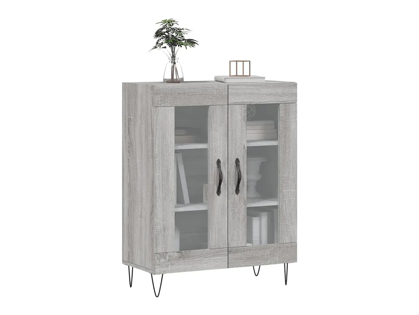Aparador de madera de ingeniería gris Sonoma 69,5x34x90 cm ES27661