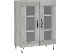 Aparador de madera de ingeniería gris Sonoma 69,5x34x90 cm ES27661
