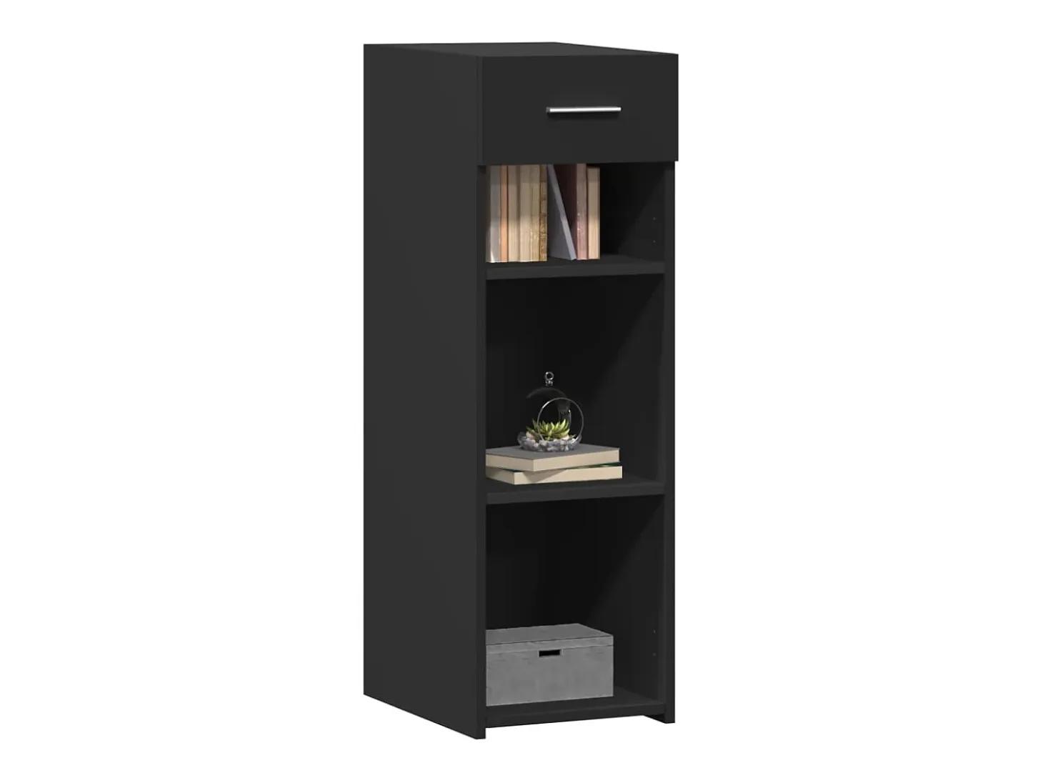 Aparador de madera de ingeniería negro 40x42,5x93 cm
