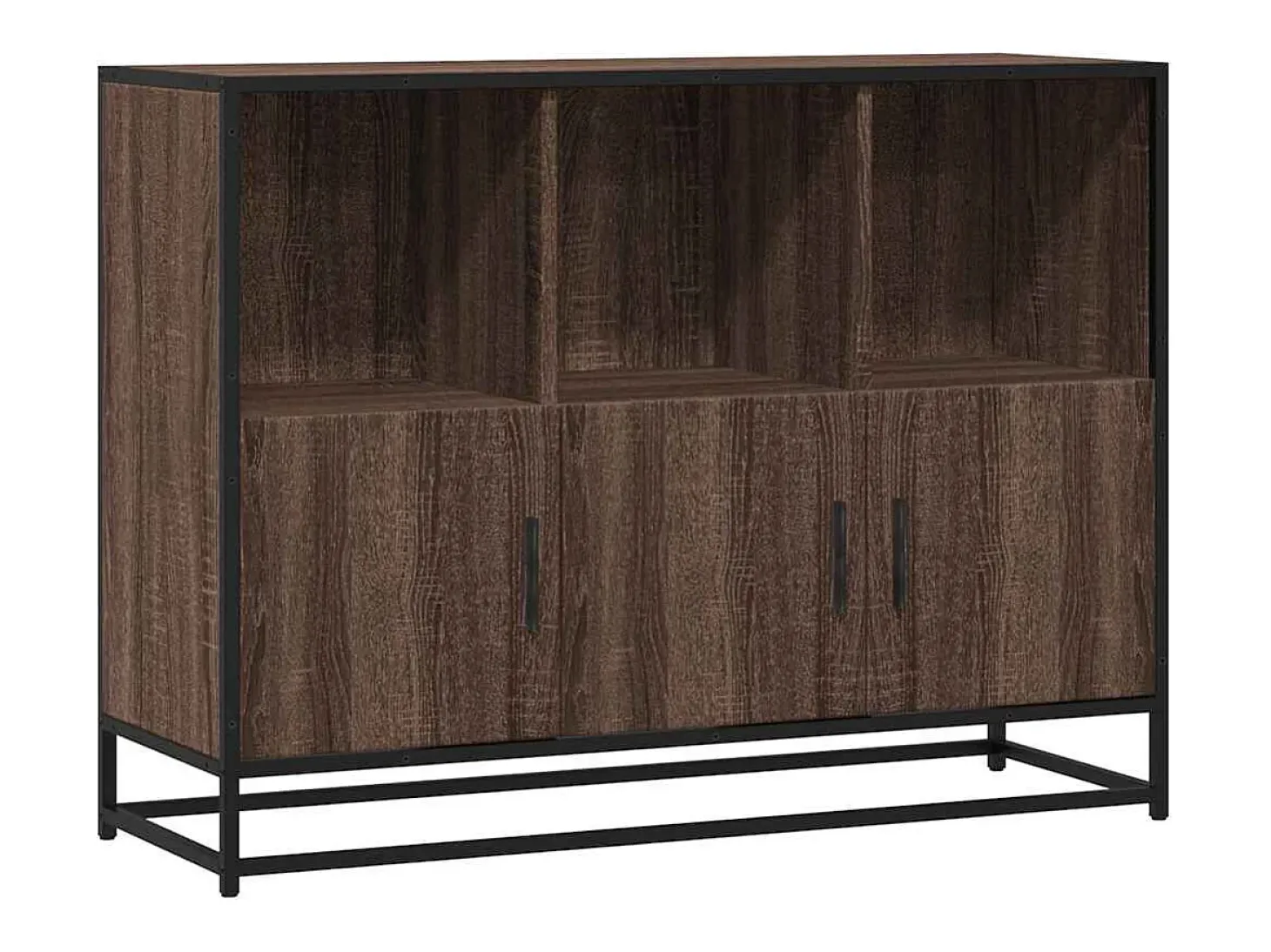Aparador de madera de ingeniería marrón roble 100x35x76 cm