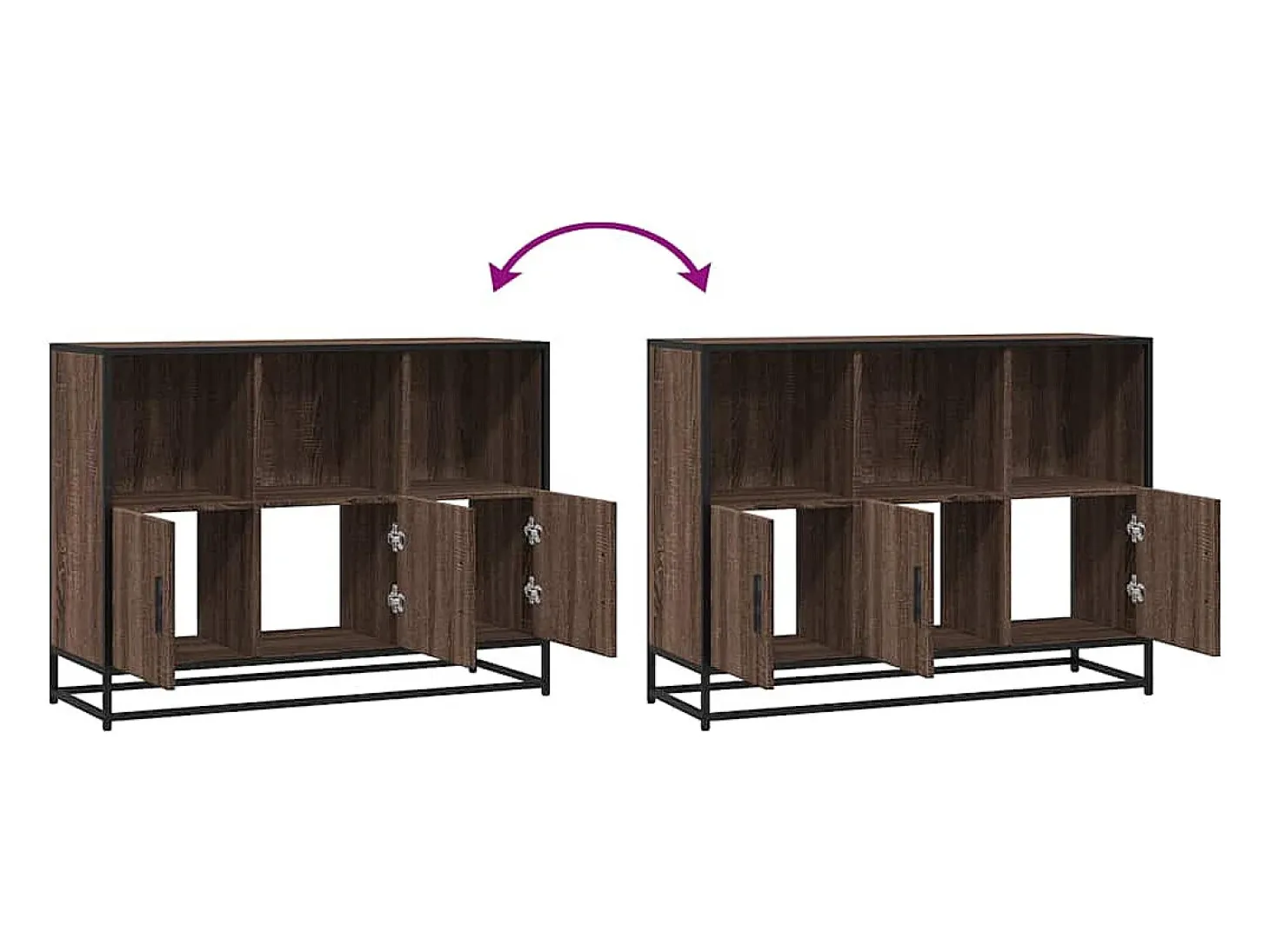 Aparador de madera de ingeniería marrón roble 100x35x76 cm