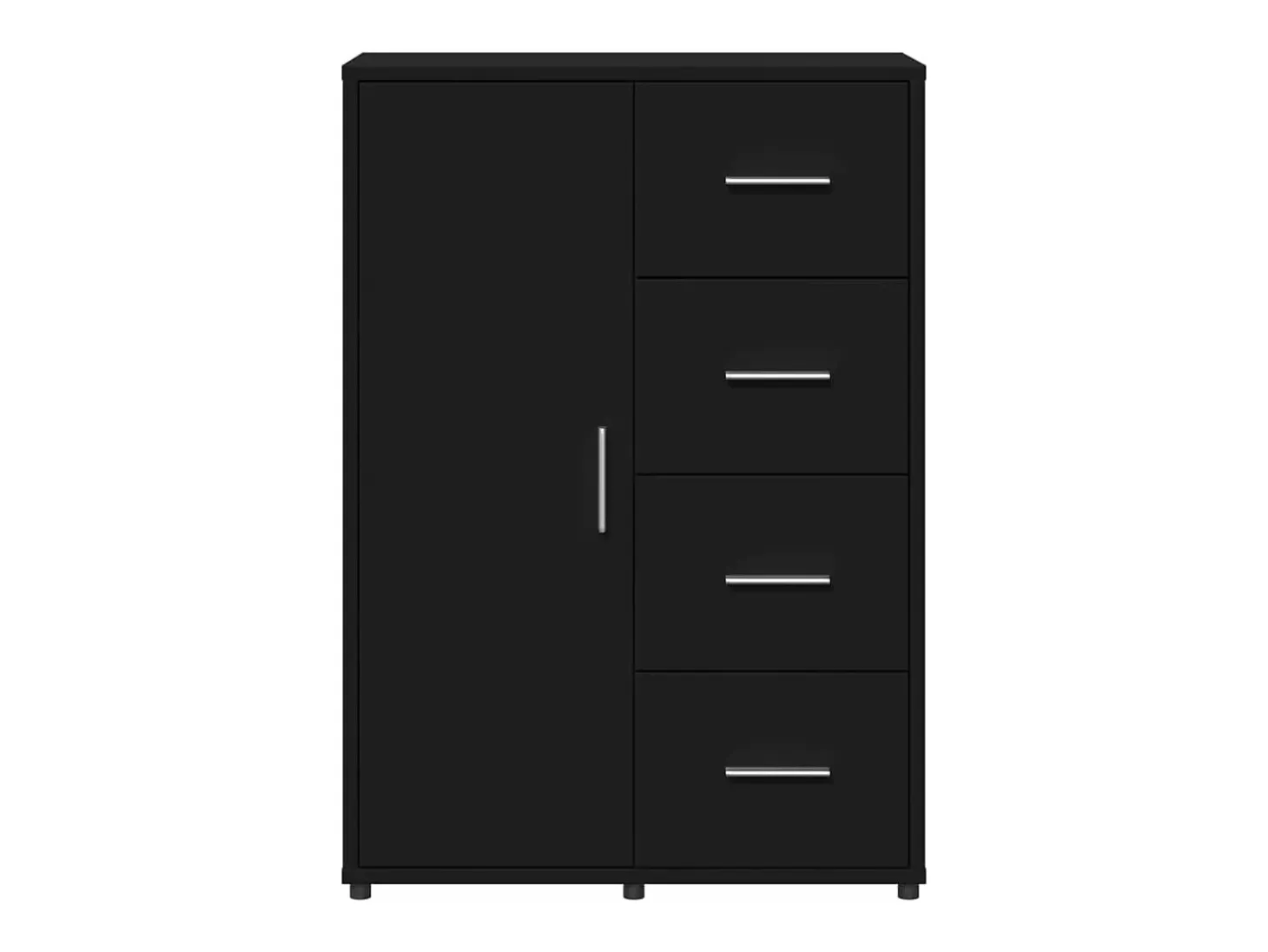 Aparador de madera de ingeniería negro 60x31x84 cm