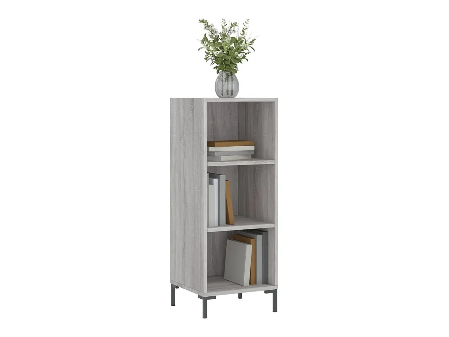 Aparador de madera de ingeniería gris Sonoma 34,5x32,5x90 cm