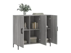 Aparador de madera de ingeniería gris Sonoma 90x34x80 cm ES85450