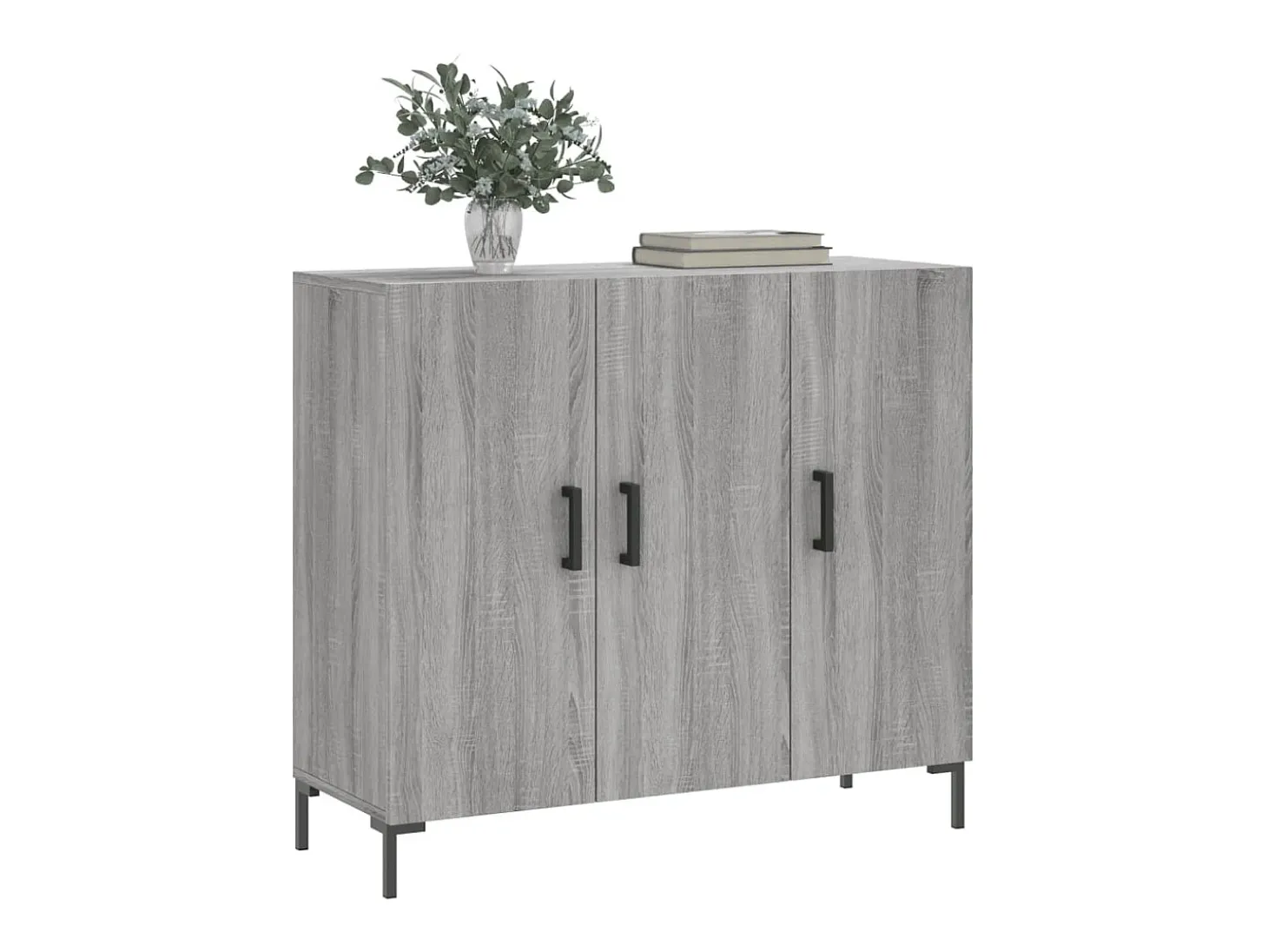 Aparador de madera de ingeniería gris Sonoma 90x34x80 cm ES85450