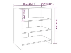 Aparador de madera de ingeniería roble ahumado 70x40,5x75 cm