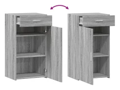 Aparador de madera de ingeniería gris Sonoma 50x42,5x93 cm
