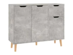 Aparador de madera de ingeniería gris hormigón 90x30x72 cm ES70641