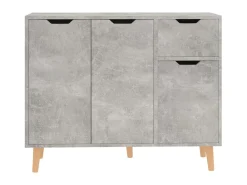 Aparador de madera de ingeniería gris hormigón 90x30x72 cm ES70641