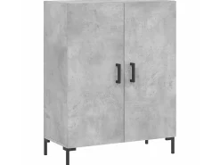Aparador de madera de ingeniería gris hormigón 69,5x34x90 cm ES24748