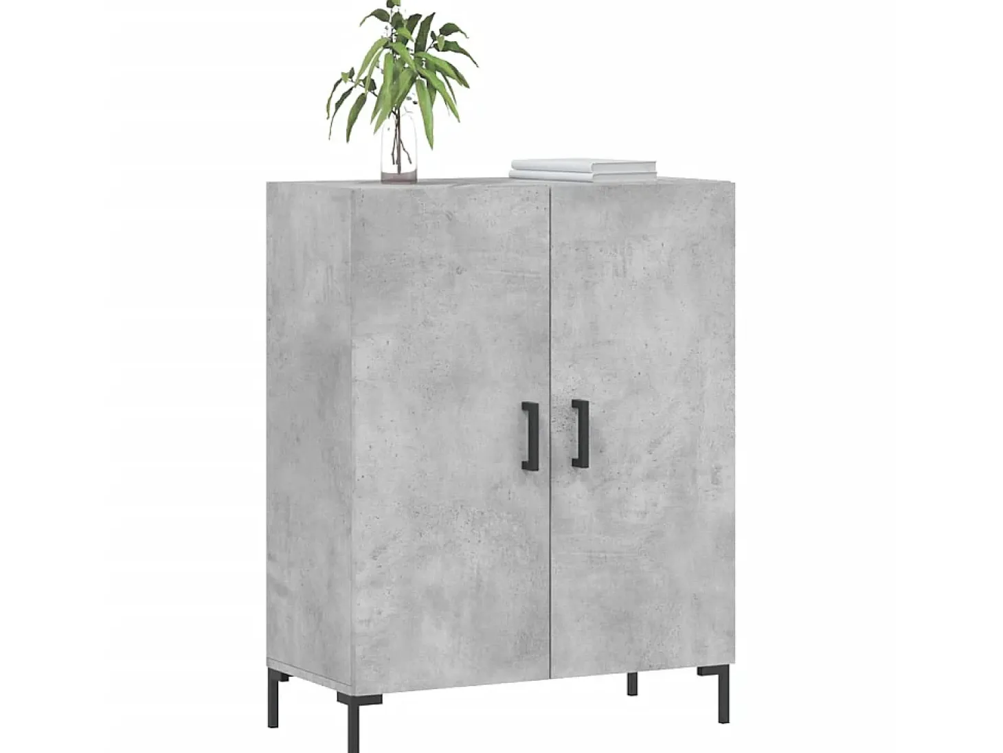 Aparador de madera de ingeniería gris hormigón 69,5x34x90 cm ES24748