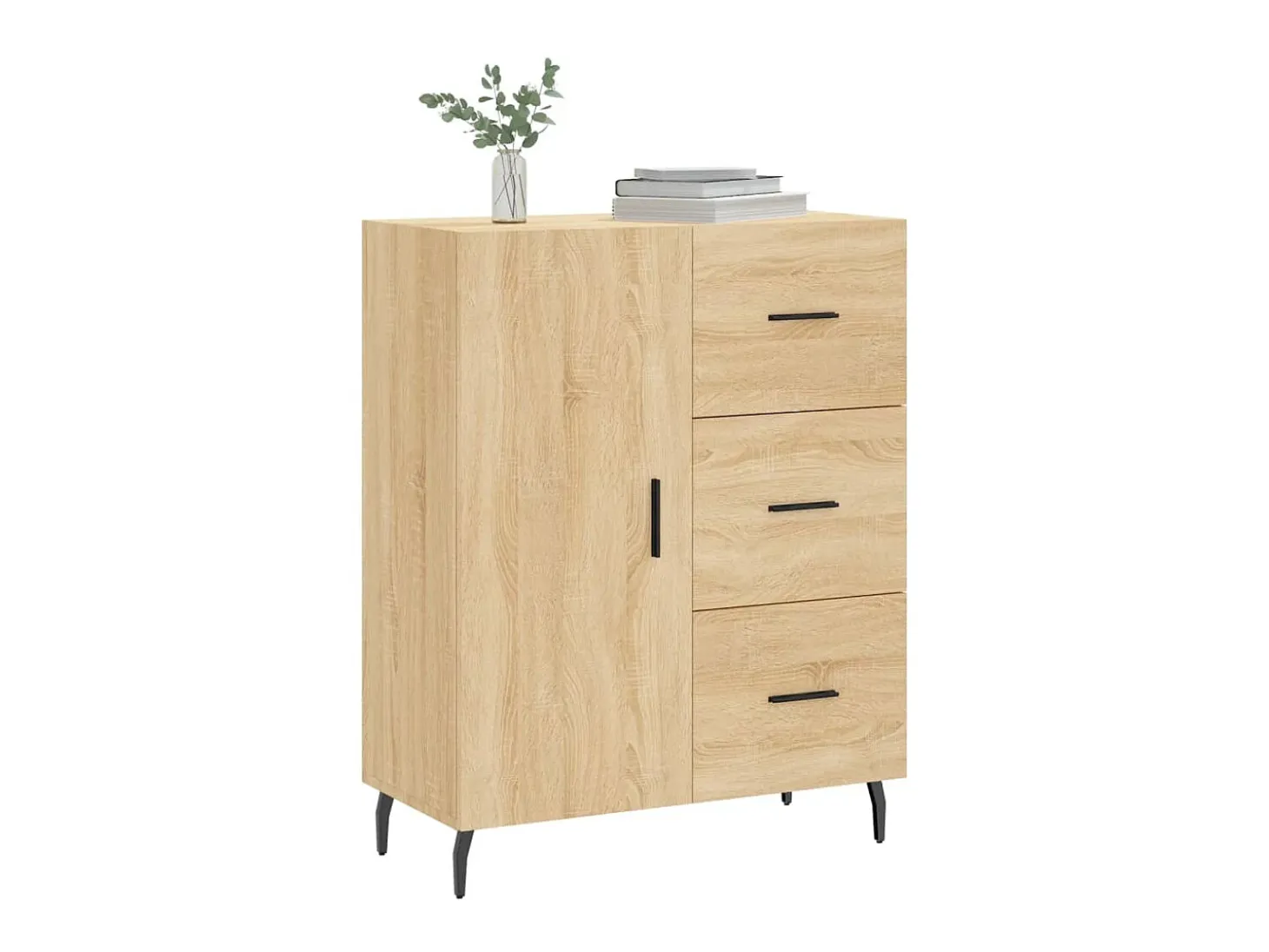 Aparador de madera de ingeniería roble Sonoma 69,5x34x90 cm ES82275