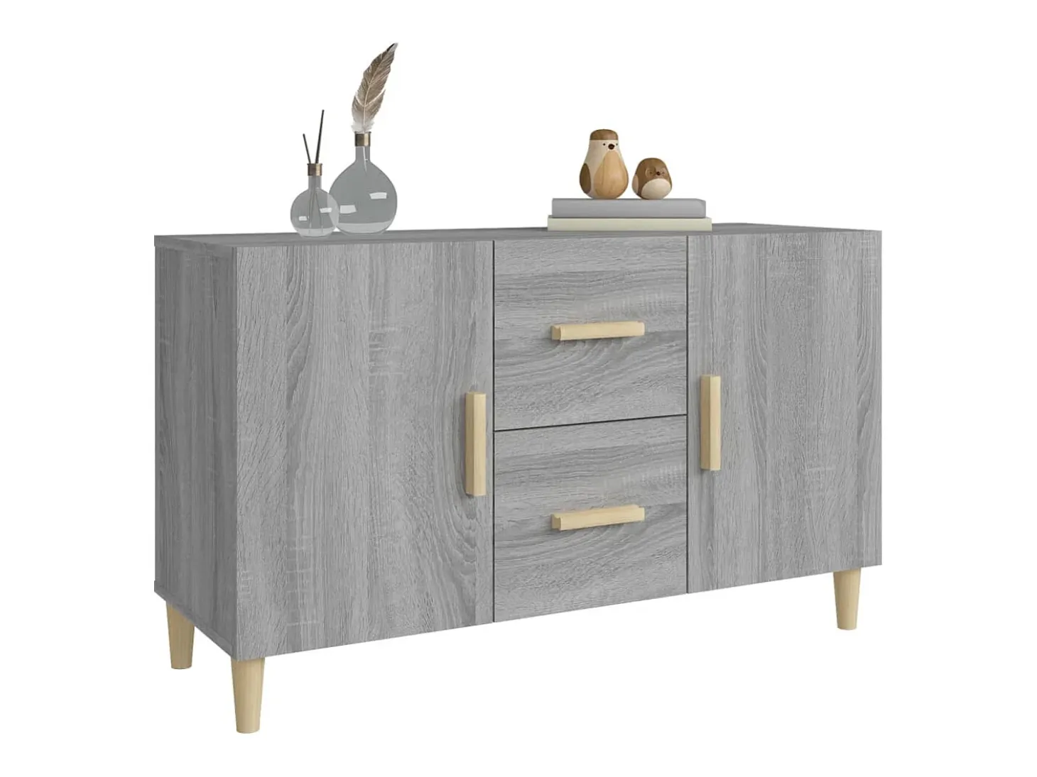 Aparador de madera de ingeniería gris Sonoma 100x36x60 cm