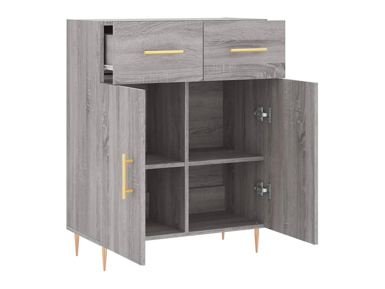 Aparador de madera de ingeniería gris Sonoma 69,5x34x90 cm ES27845