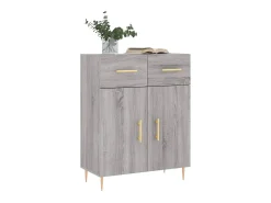 Aparador de madera de ingeniería gris Sonoma 69,5x34x90 cm ES27845