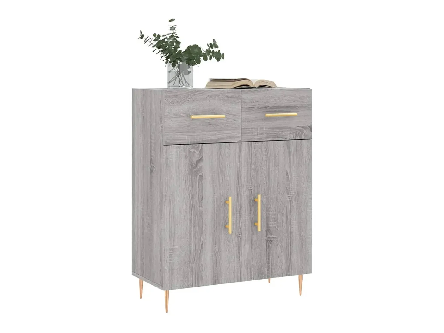 Aparador de madera de ingeniería gris Sonoma 69,5x34x90 cm ES27845