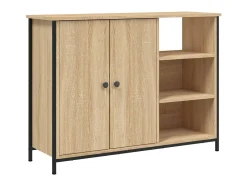 Aparador de madera de ingeniería roble Sonoma 100x33x75 cm ES96196