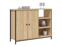 Aparador de madera de ingeniería roble Sonoma 100x33x75 cm ES96196