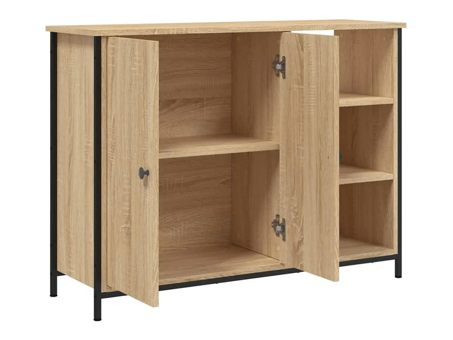 Aparador de madera de ingeniería roble Sonoma 100x33x75 cm ES96196