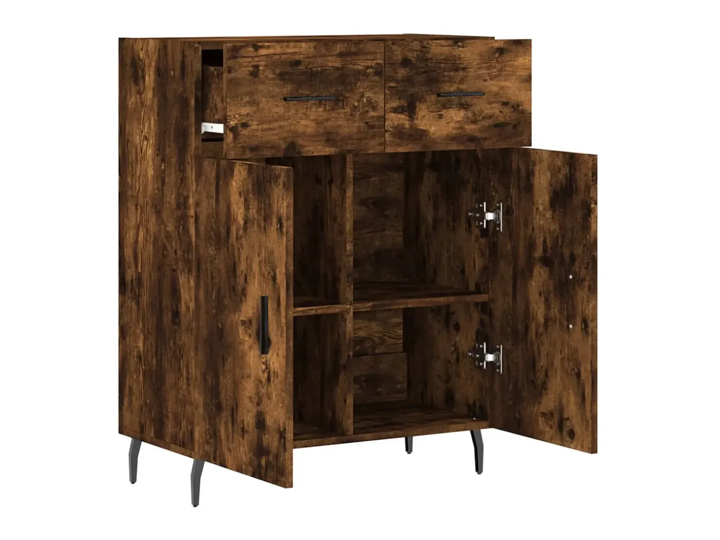 Aparador de madera de ingeniería roble ahumado 69,5x34x90 cm ES95356