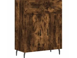 Aparador de madera de ingeniería roble ahumado 69,5x34x90 cm ES95356