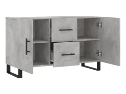 Aparador de madera de ingeniería gris hormigón 100x36x60 cm ES60709