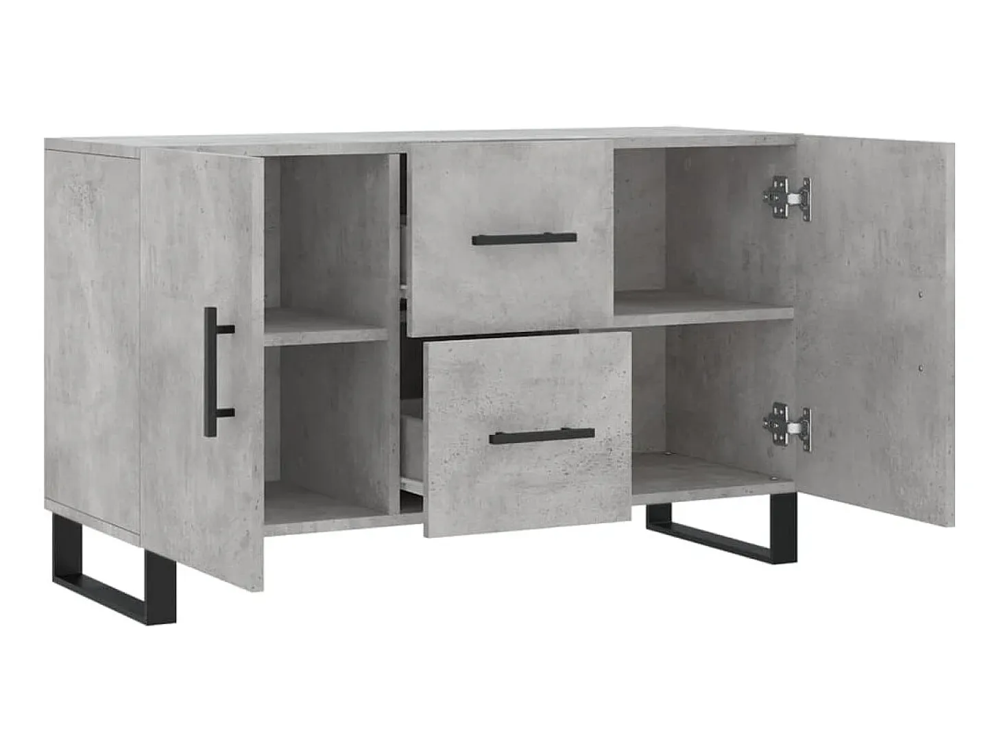 Aparador de madera de ingeniería gris hormigón 100x36x60 cm ES60709