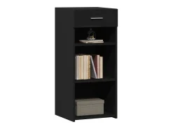 Aparador de madera de ingeniería negro 40x42,5x93 cm