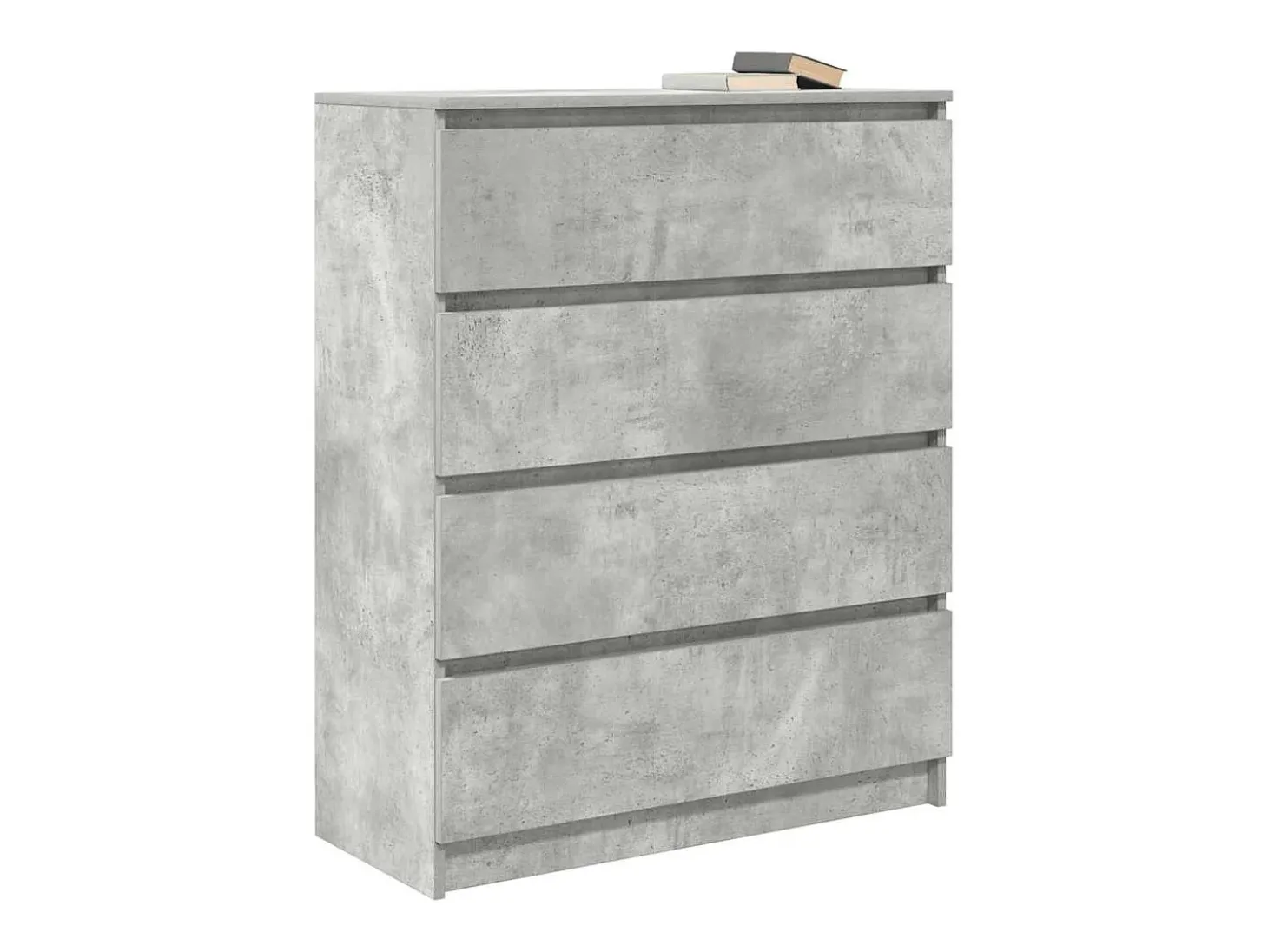 Aparador de madera de ingeniería gris hormigón 80x35x99 cm