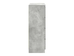 Aparador de madera de ingeniería gris hormigón 80x35x99 cm