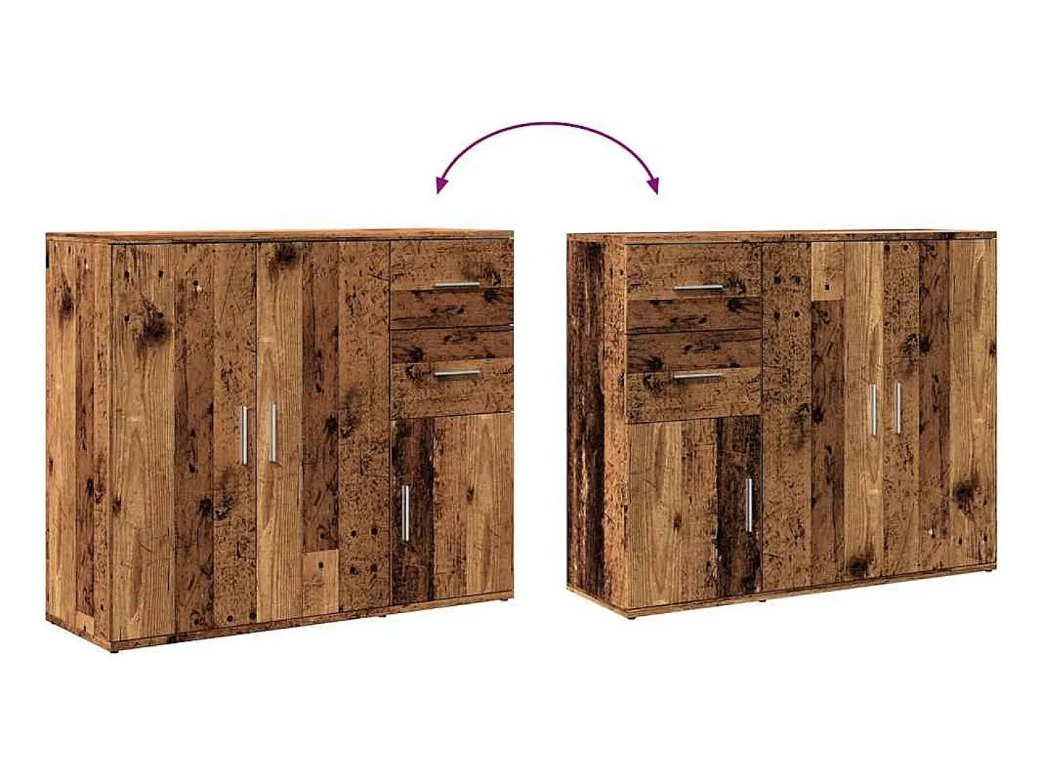 Aparador de madera de ingeniería envejecida 91x29,5x75 cm