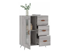 Aparador de madera de ingeniería gris Sonoma 69,5x34x90 cm