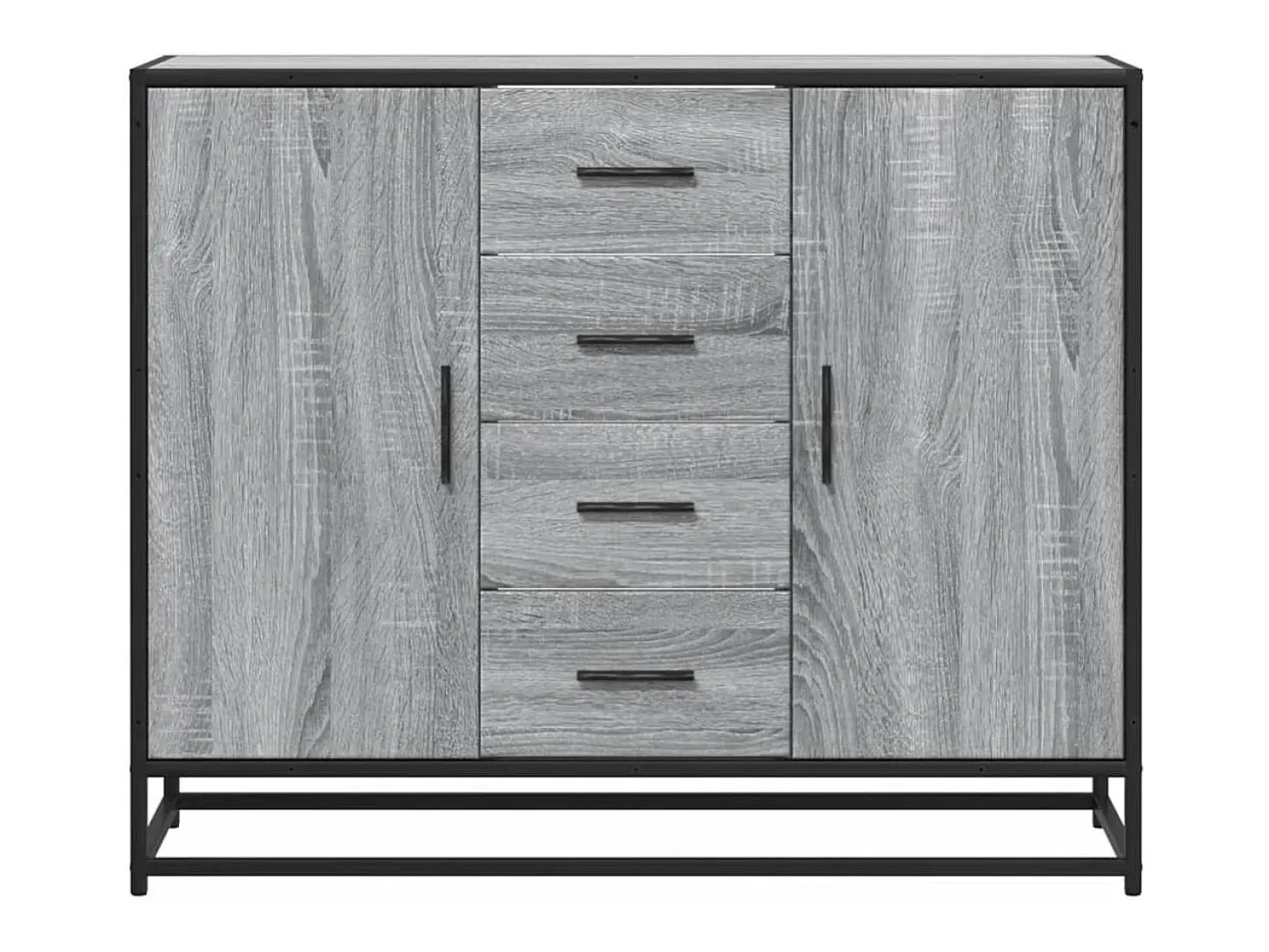 Aparador de madera de ingeniería gris Sonoma 92x35x76 cm