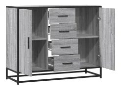 Aparador de madera de ingeniería gris Sonoma 92x35x76 cm