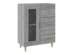 Aparador de madera de ingeniería gris Sonoma 69,5x34x90 cm ES61890