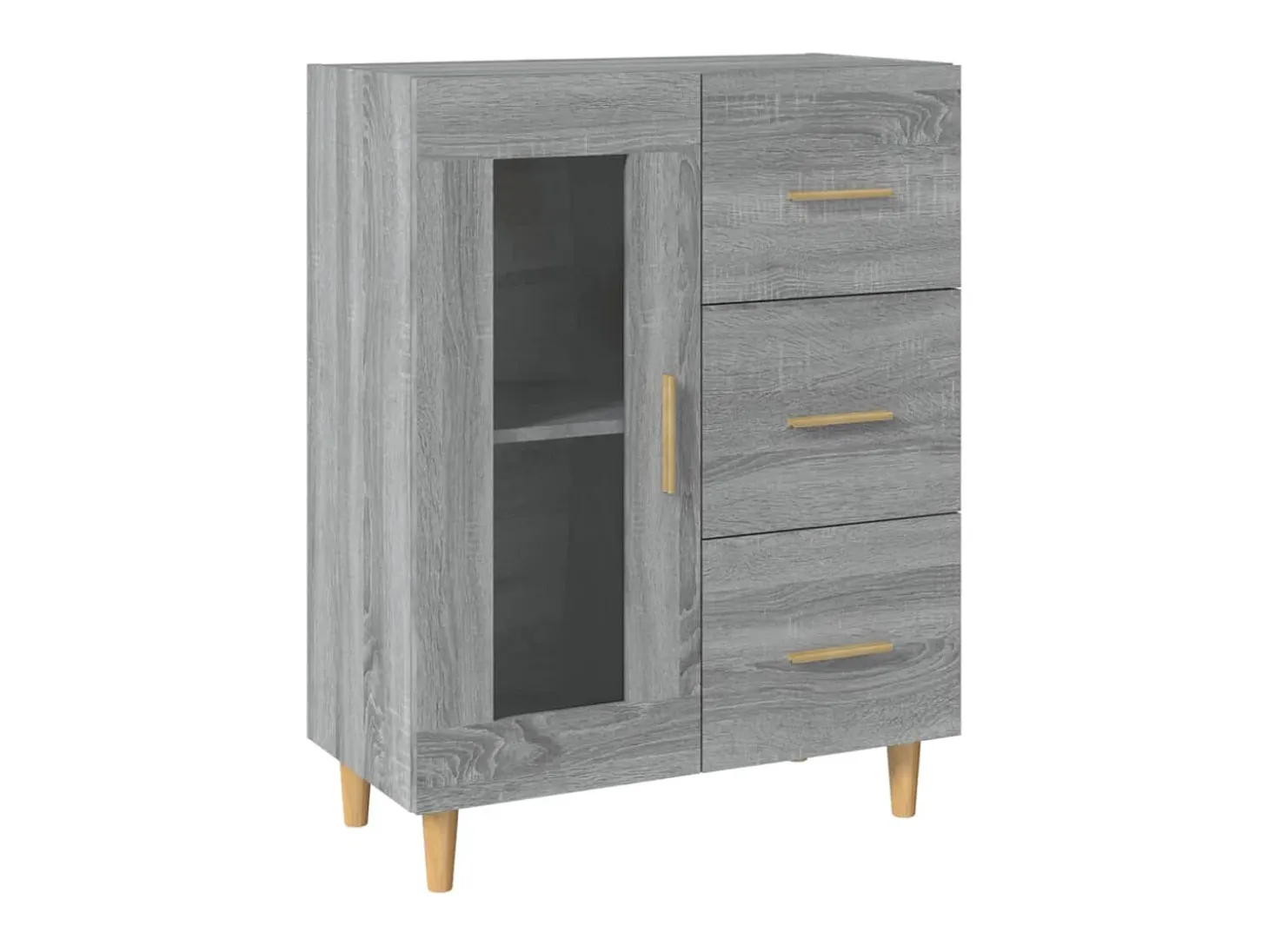 Aparador de madera de ingeniería gris Sonoma 69,5x34x90 cm ES61890